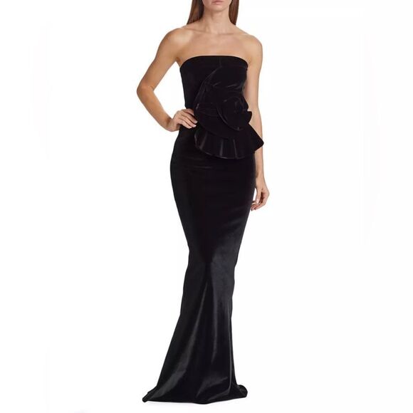 Chiara Boni La Petite Robe Hebe Velvet Rose Gown size 6 - Picture 1 of 9